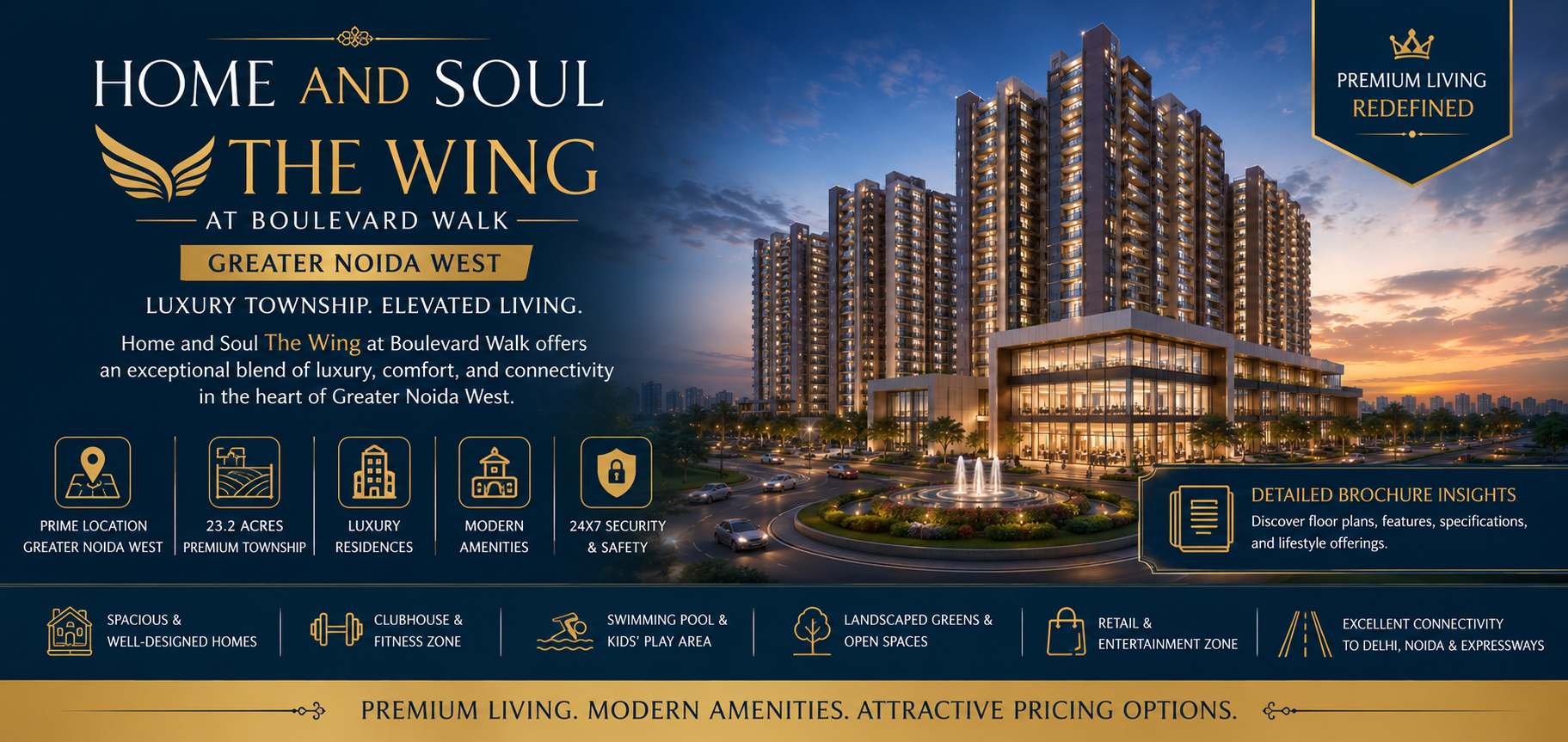 Home and Soul The Wing at Boulevard Walk Greater Noida West